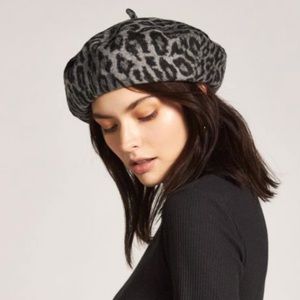 Brixton Audrey Leopard Beret Size Medium